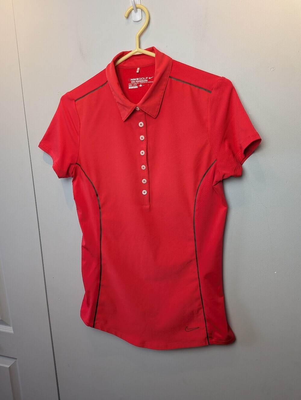 NIKE GOLF Dri Fit Women Polo T-Shirt Dark Pink Size Small
